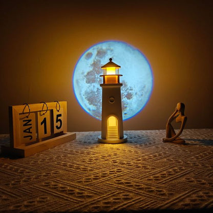 3D Lighthouse Moon Light Projector + Remote