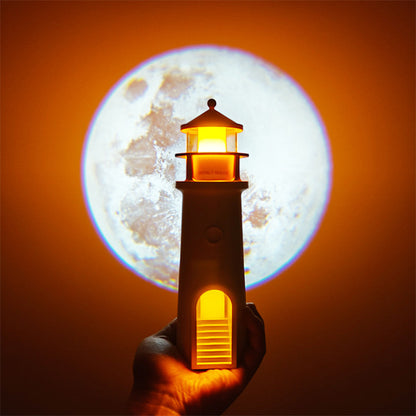 3D Lighthouse Moon Light Projector + Remote