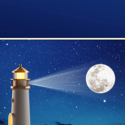 3D Lighthouse Moon Light Projector + Remote