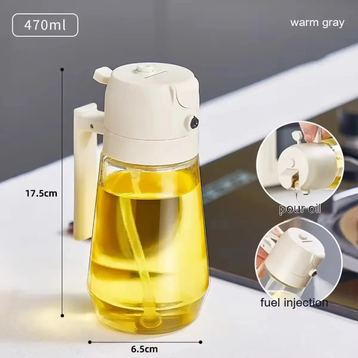 2-in-1 Glass Oil Sprayer and Dispenser Bottle | Premium Nozzle | Multi-Color