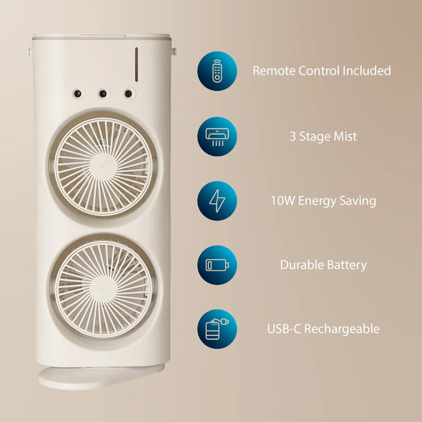Rechargeable Double-Ended Spray Fan Remote Controlled