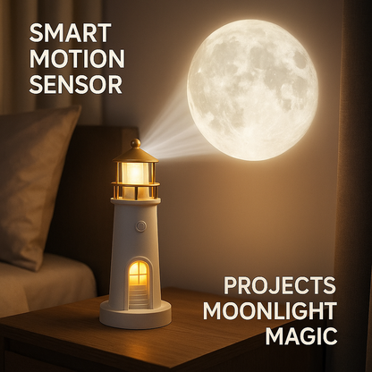 3D Lighthouse Moon Light Projector + Remote
